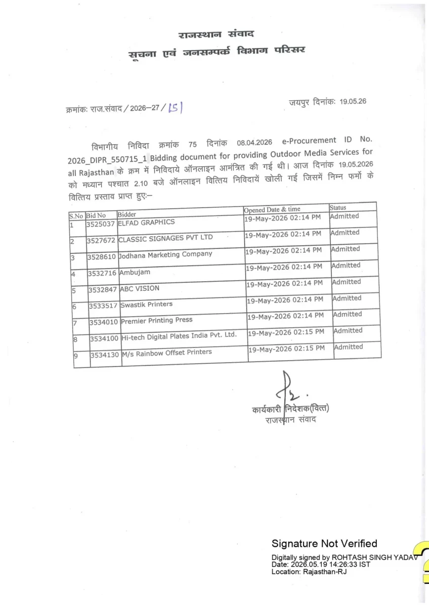 राजस्थान संवाद टेंडर घोटाला